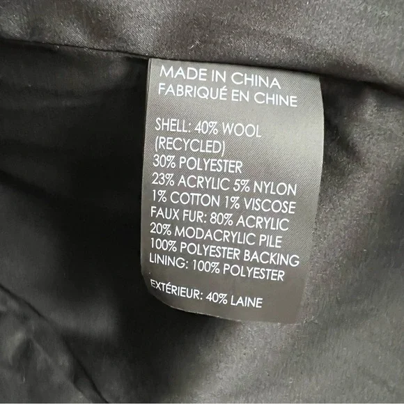 Club Monaco Wool Plaid Starella Coat Faux Fur Sleeve Trim M - Picture 9 of 12